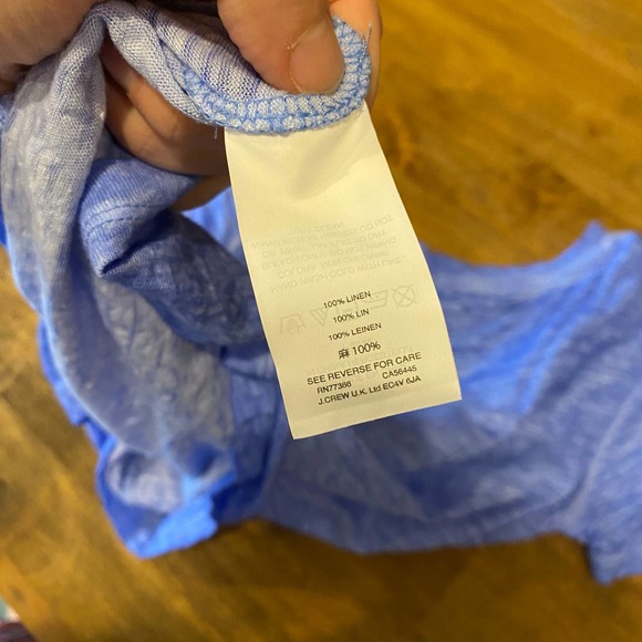 J Crew Lot: 100% Linen Gray Tank & Blue Pocket V neck Tee Size XXS - Picture 7 of 14